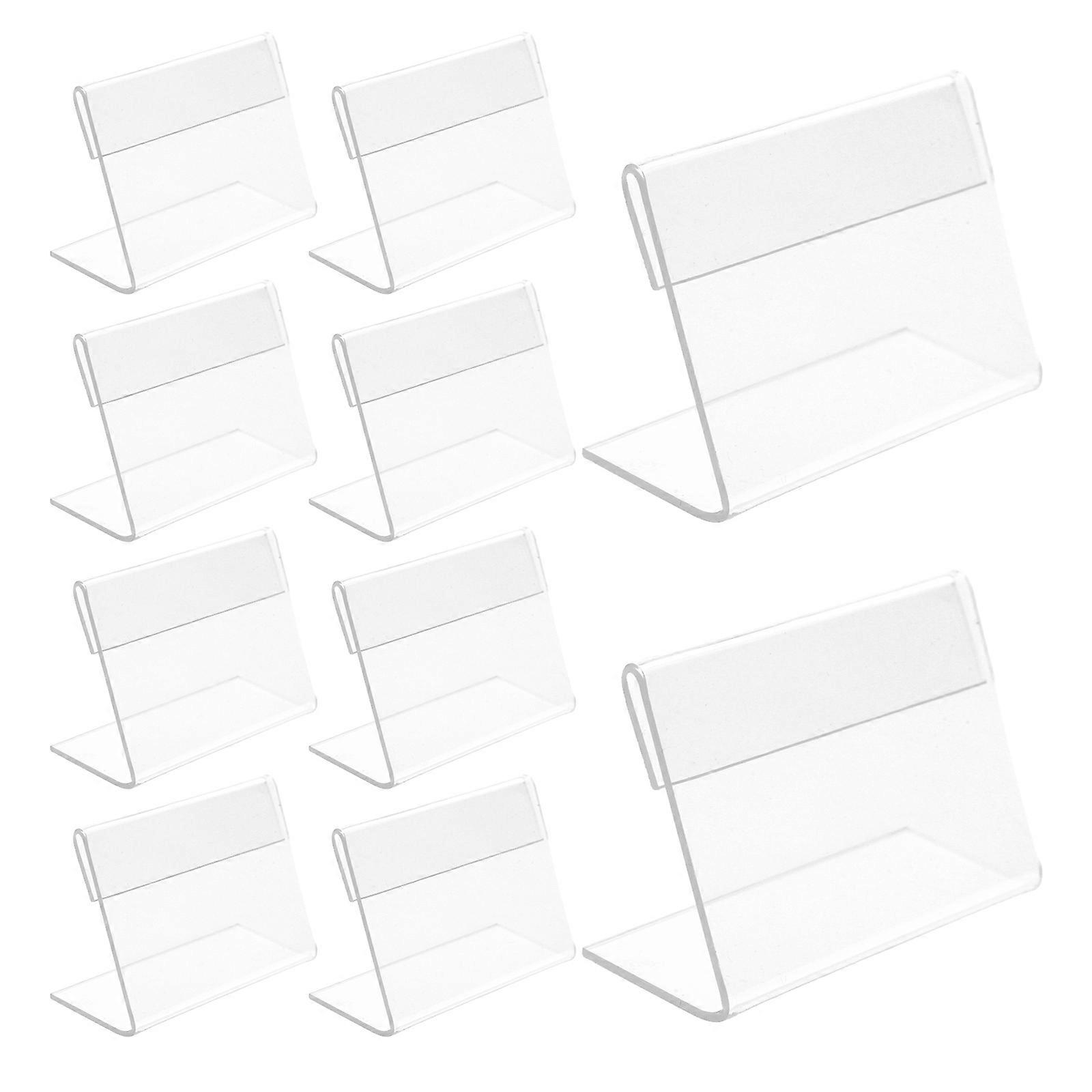 20pcs L Shape Slanted Sign Holders for Desktop Photo Paper Name Holder Display Stand Acrylic Sign Holders