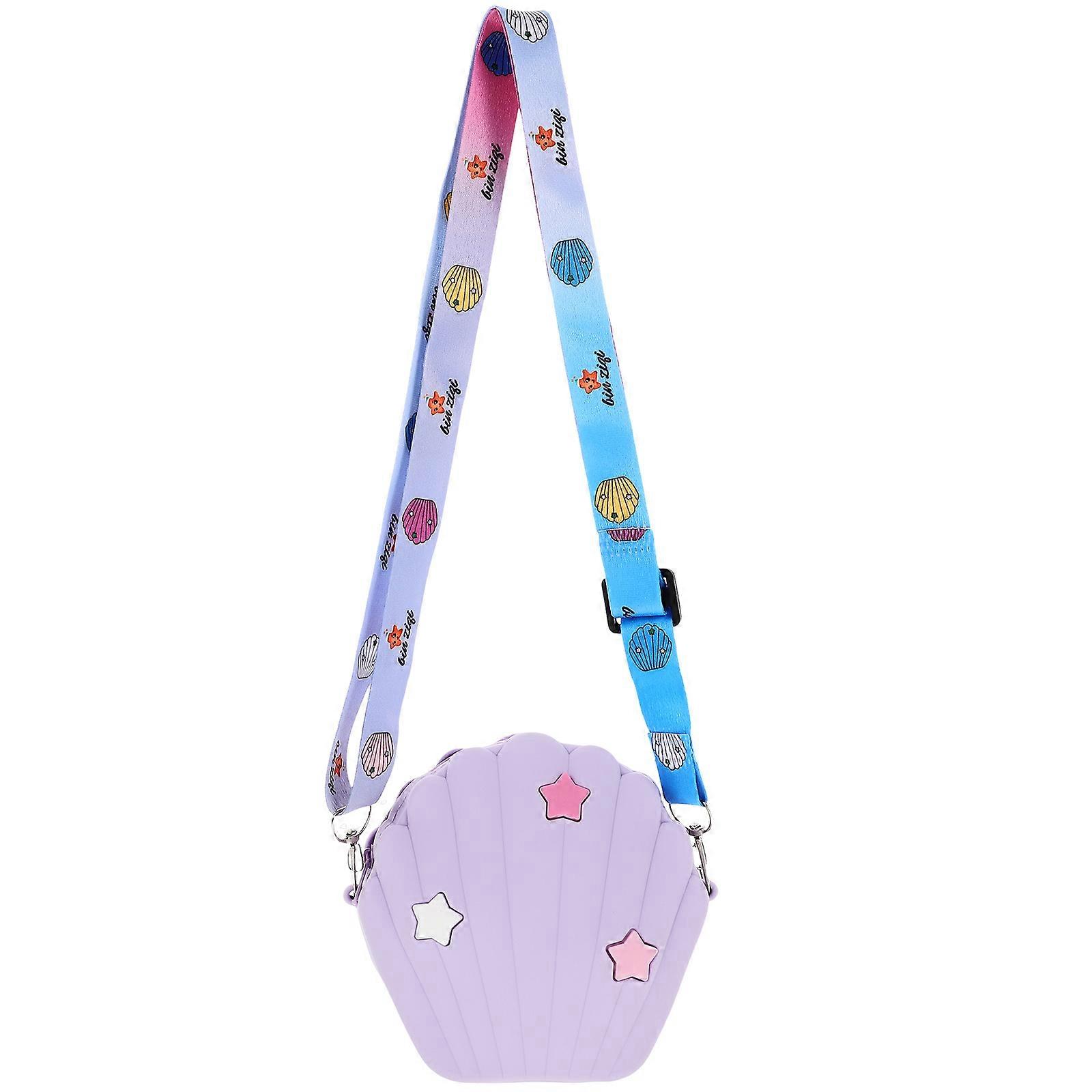 Trendy Shoulder Bag Seashell Crossbody Bag for Dating and Traveling Bright Color Silicone Material 1Set