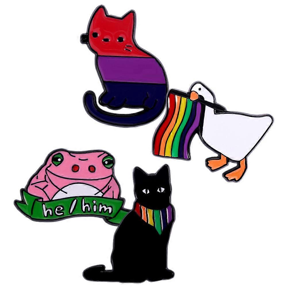 衣類ピン漫画ブローチ装飾服スカーフショール動物バッジピン4個