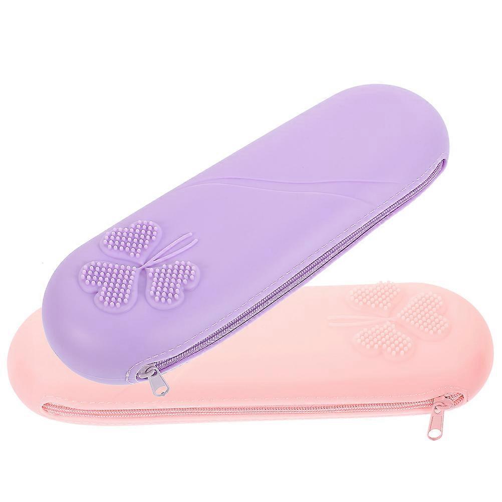 Silikon Make-up Pinsel Halter Reise Make-up Pinsel Tasche Make-up Tools 22,5 x 8,5 cm staubdicht 2 Stück