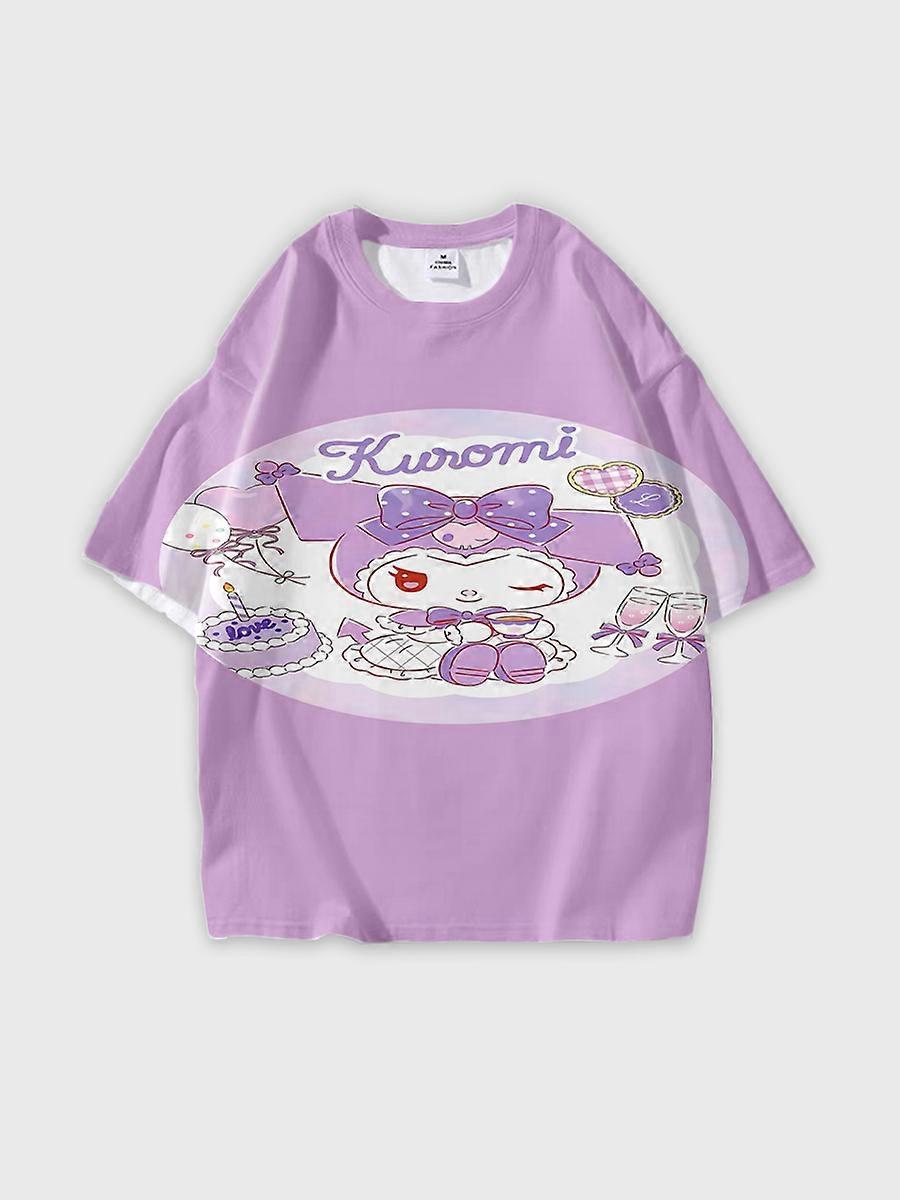 T-shirt round neck Cartoon Pattern loose short sleeve B352