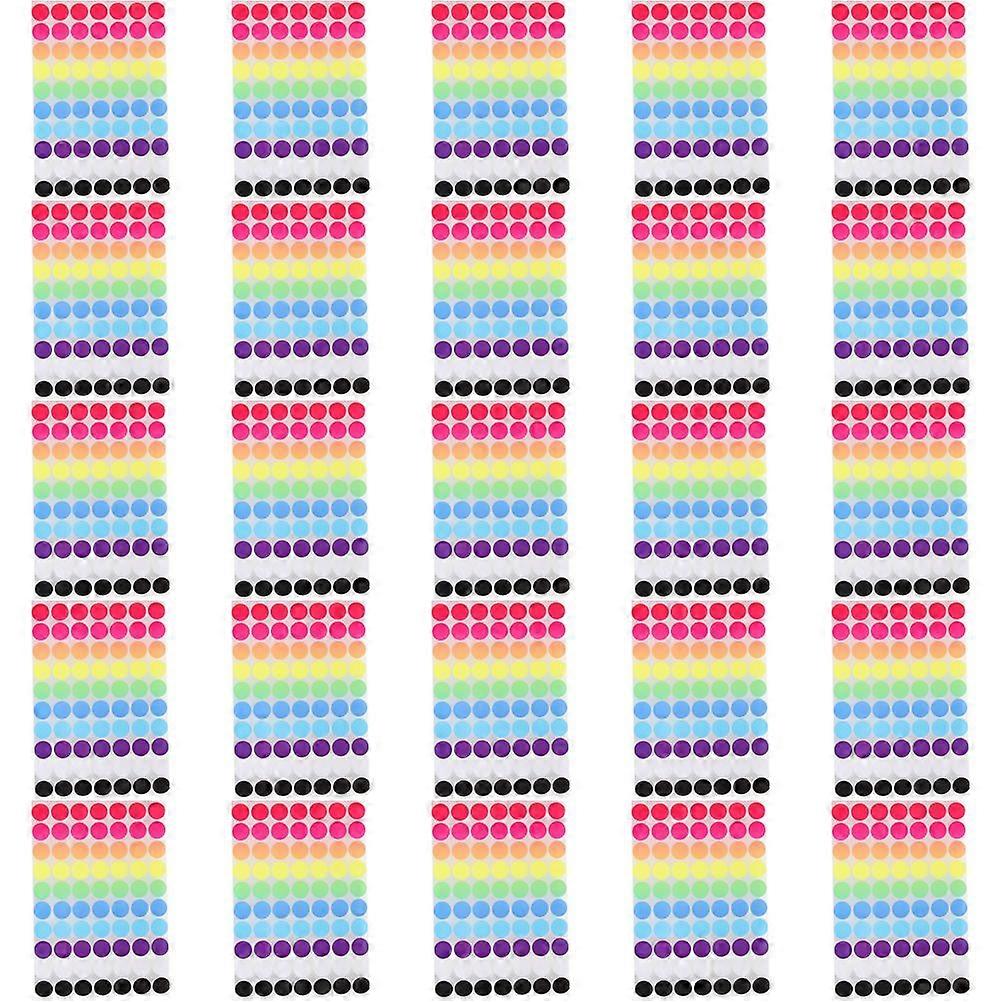25 Sheets of Colored Dot Stickers Round Color Coding Labels Colored Classify Labels Adhesive Dot Labels