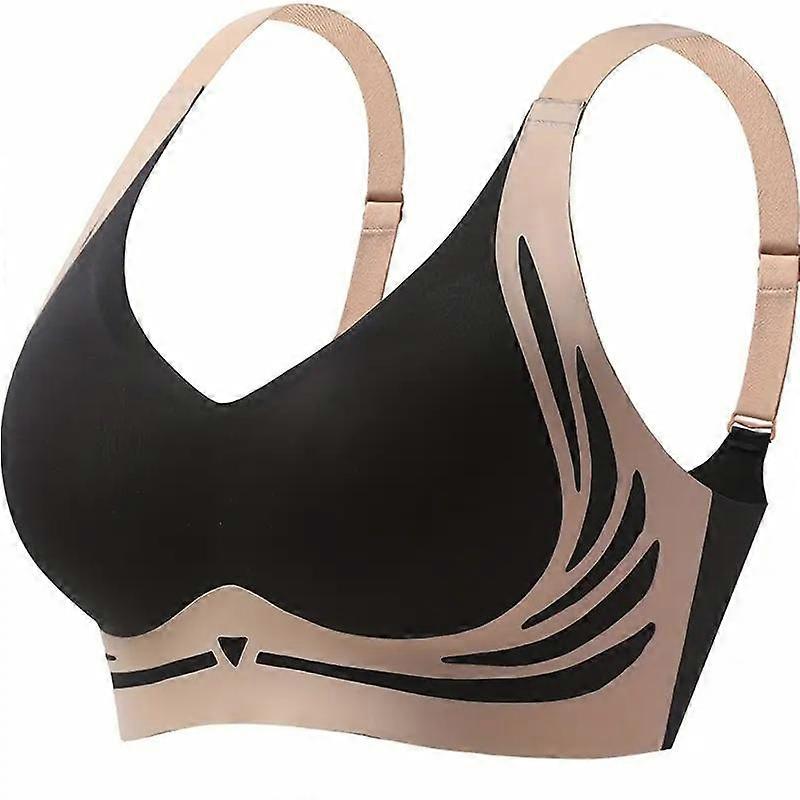 Women's Gather Wireless Push-up Bra Women Gathered Up Soft Support Adjustable Underwear Anti-sagging Seamless Lift-up Bra M-2XL