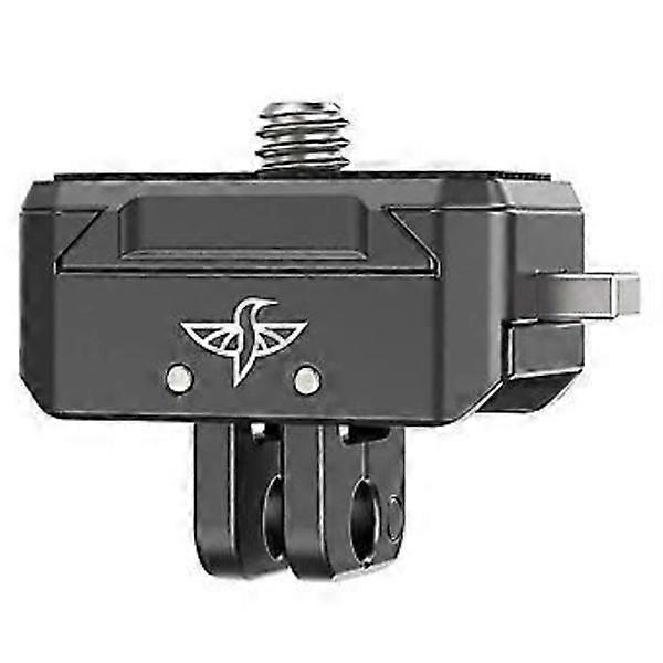 R072 Aluminum Quick Release Adapter Base with Mounting Plate Magnetic Action Camera Mount 1/4 Interface