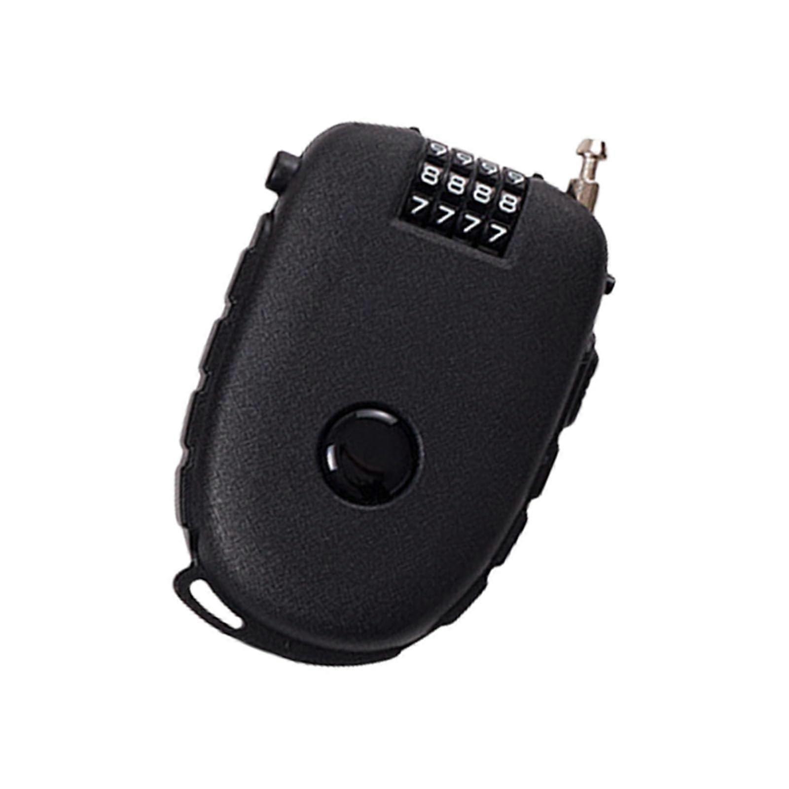 4-Digit Combination Retractable Steel Cable Lock for Bikes, Scooters, Luggage - Heavy-Duty Security with Resettable Code