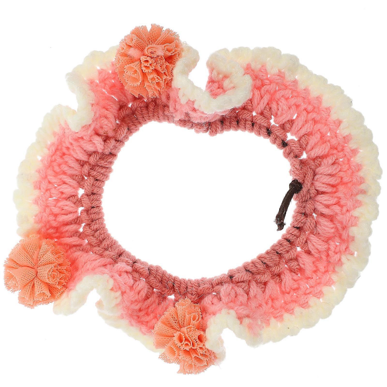 Reusable Puppy Collar Decorative Dog Collar Flower Design Kitten Collar Cat Accessory 1 Set