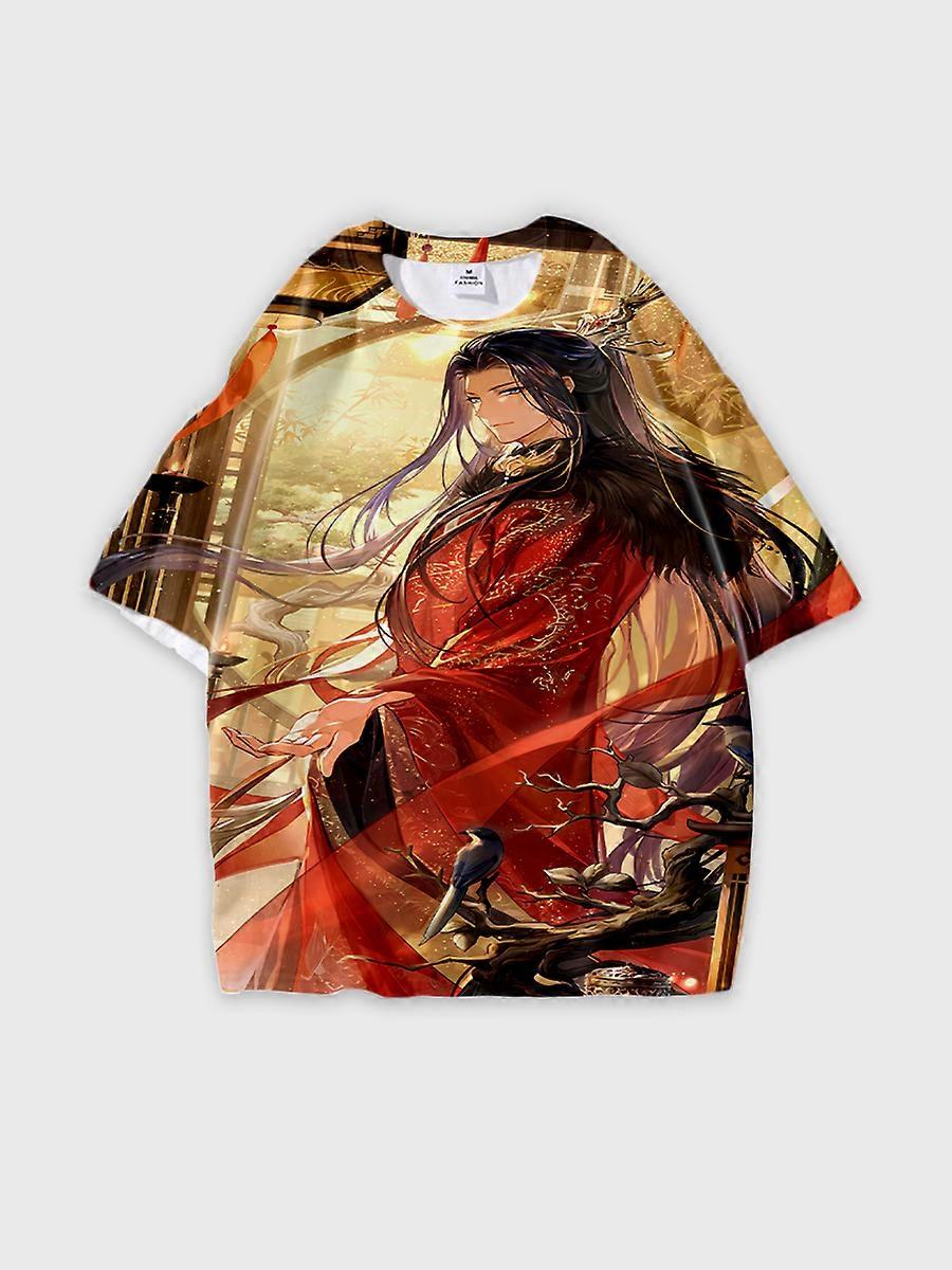 T-shirt round neck Role Pattern loose short sleeve E3572