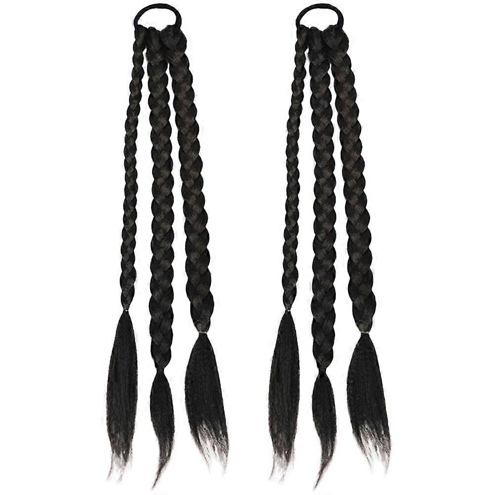 2pcs Long Braid Extensions Synthetic Hair Piece for Women with Braided Ponytail