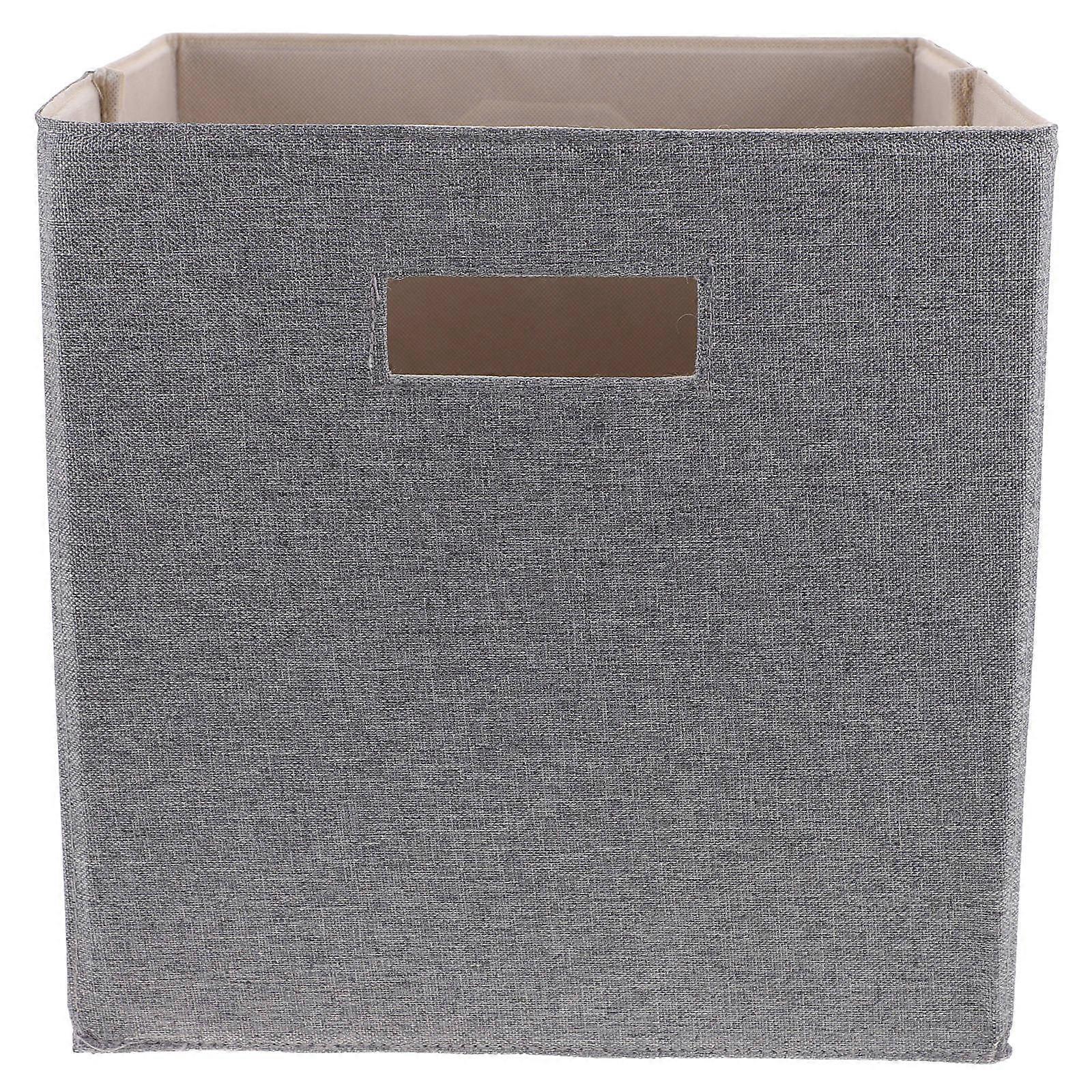 Foldable Large Capacity Clothes Storage Basket, Portable Non Woven Laundry Hamper for Garments and Sundries, Space Saving Grey Organizer with Wear