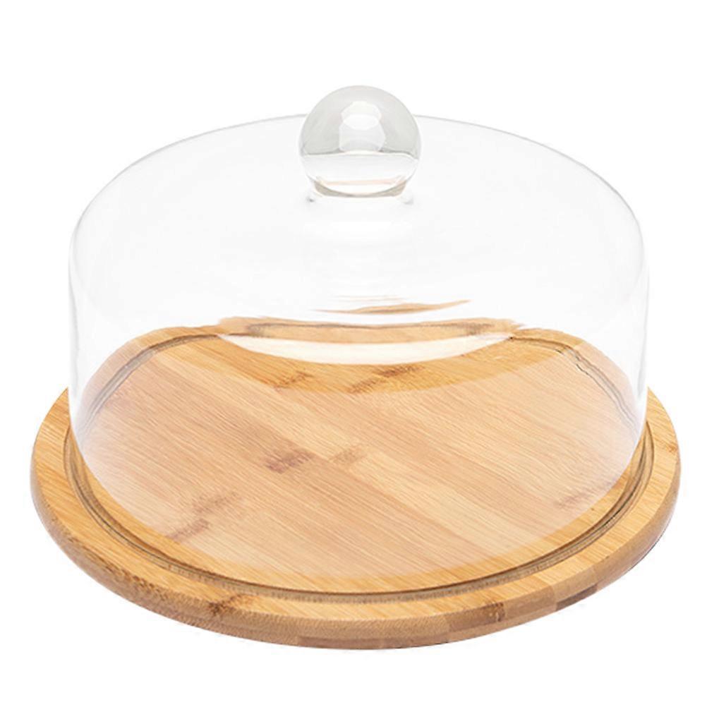 Bamboo Tray with Glass Cover for Storage Use Assorted Color Simple and Creative Design 1 Pc