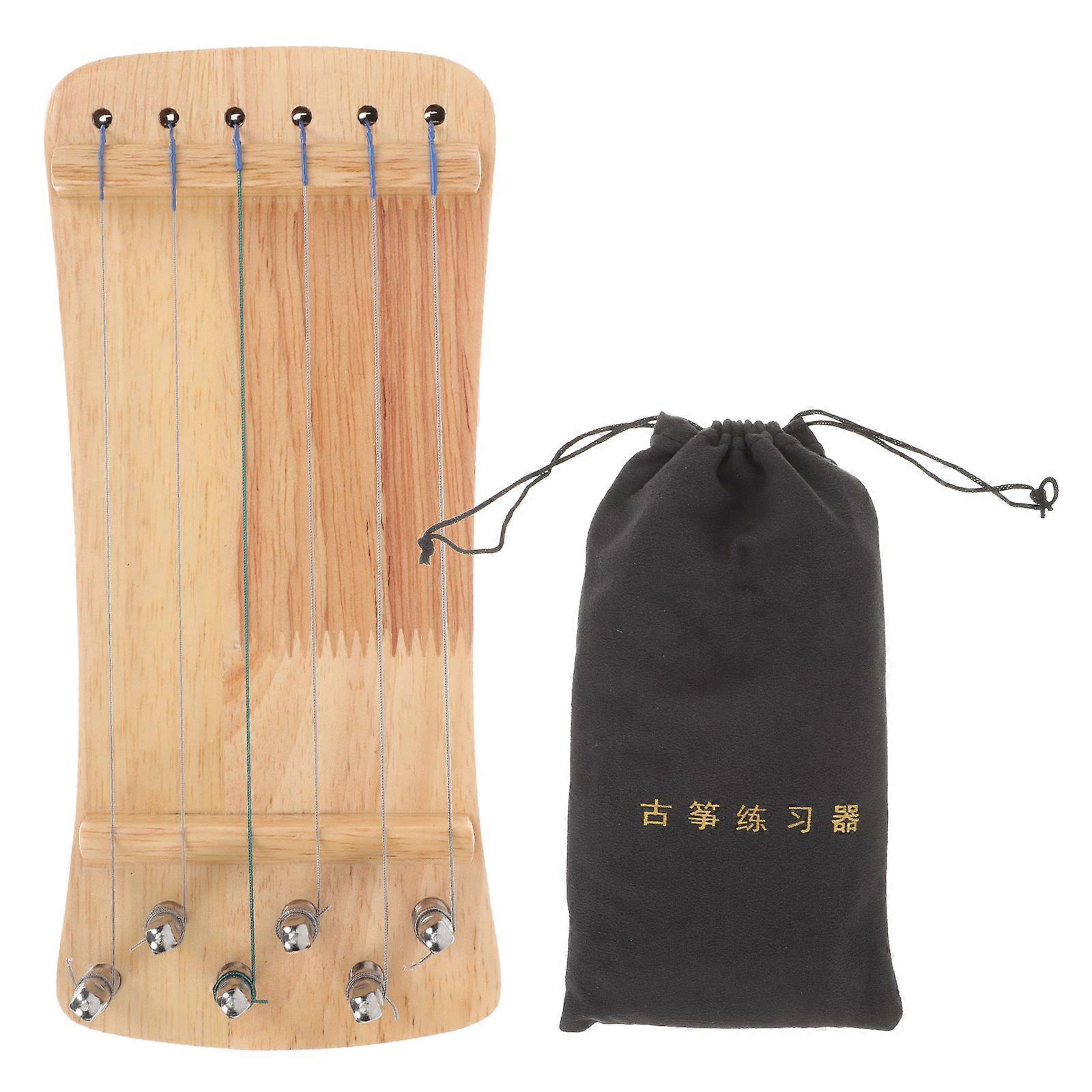 Portable Guzheng Practice Supplies Guzheng Finger Trainer Hand Flexibility Enhancement Wooden Rectangular Anywhere Usage 1Set
