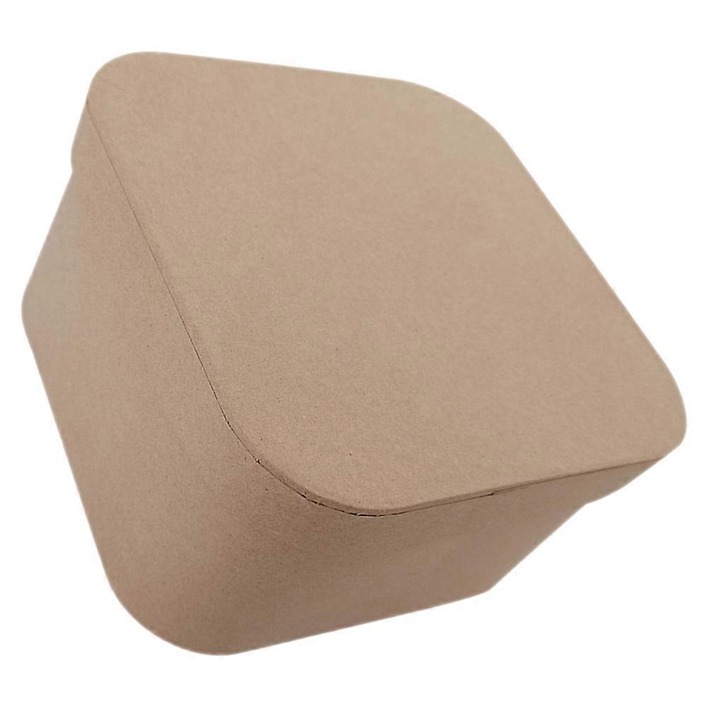Durable Kraft Paper Gift Box for Storage Use Light Brown Square Shaped 7.8x7.8x3.1 Inches