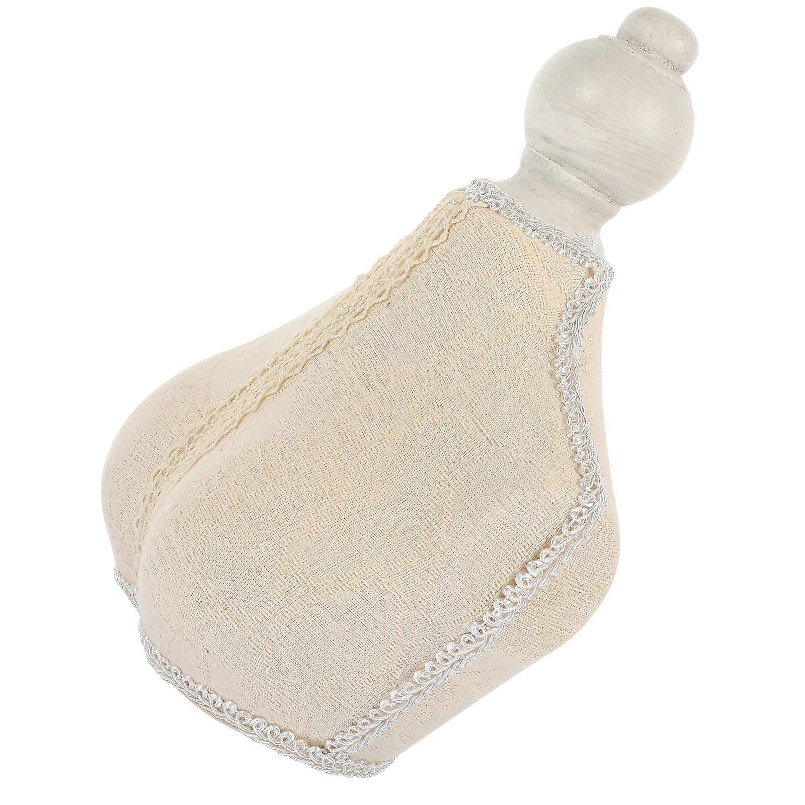 White Vintage Necklace Mannequin for Home Use with Wood and Lace Craftsmanship 7.5 Inches