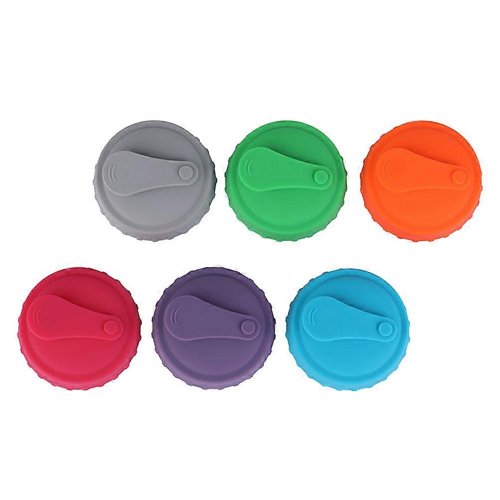 Silicone Soda Can Lids Reusable Beverage Sealer with Airtight Seal Assorted Color Fits All Cans 6pcs