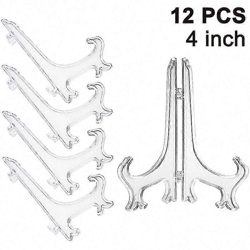 12 Plastic Easels - Foldable Plate & Bowl Display Stands for Collectibles, Books & More