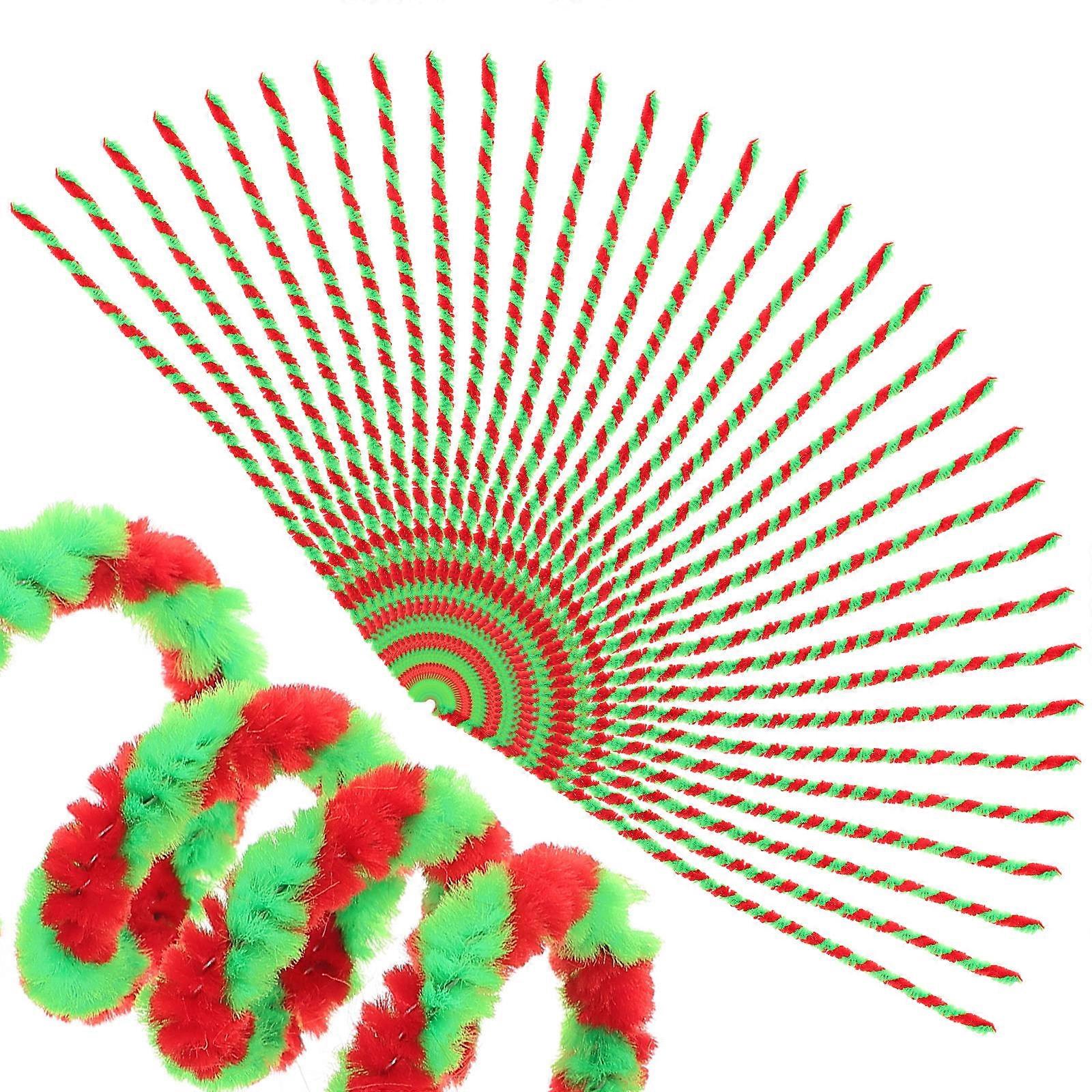 Curlable Chenille Stems Wrapped Into Shapes Red Green Multi Color 30Cm Stick For Kids Crafts Family Friends Educational Tool 50Pcs