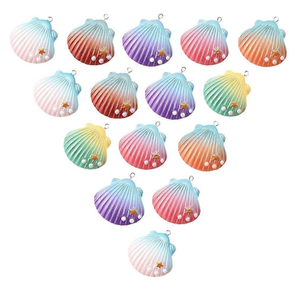 Resin Shell Shape Pendants for DIY Jewelry Making Creative Hangings Assorted Color
