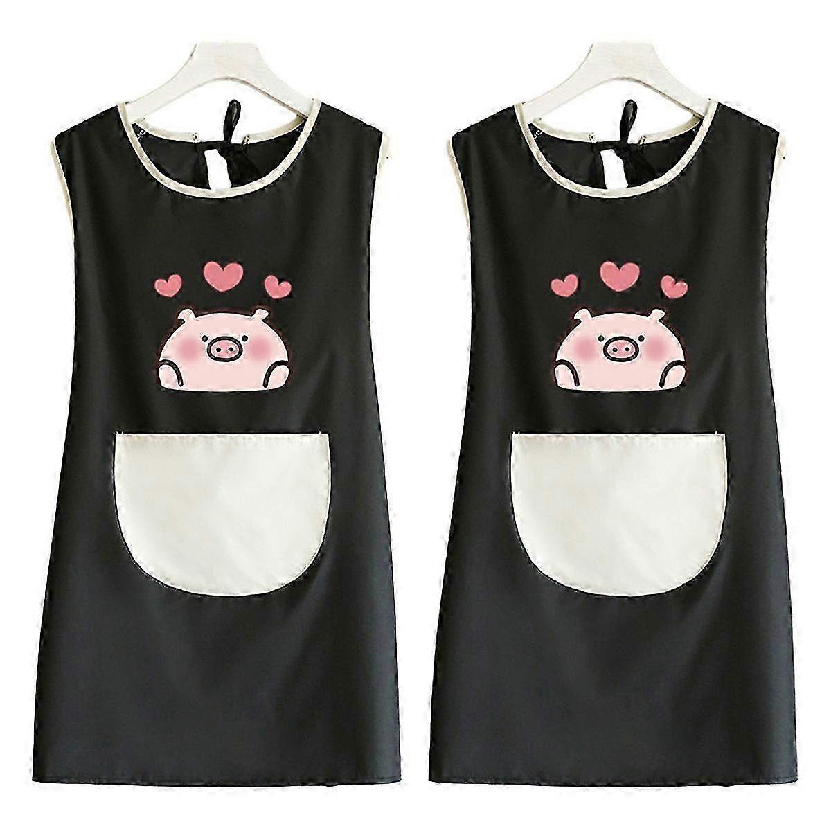 Set of 3 Reusable Cotton Sleeveless Aprons - Durable Denim Design for Kitchen & Home Use, Stylish & Functional Cooking Gear