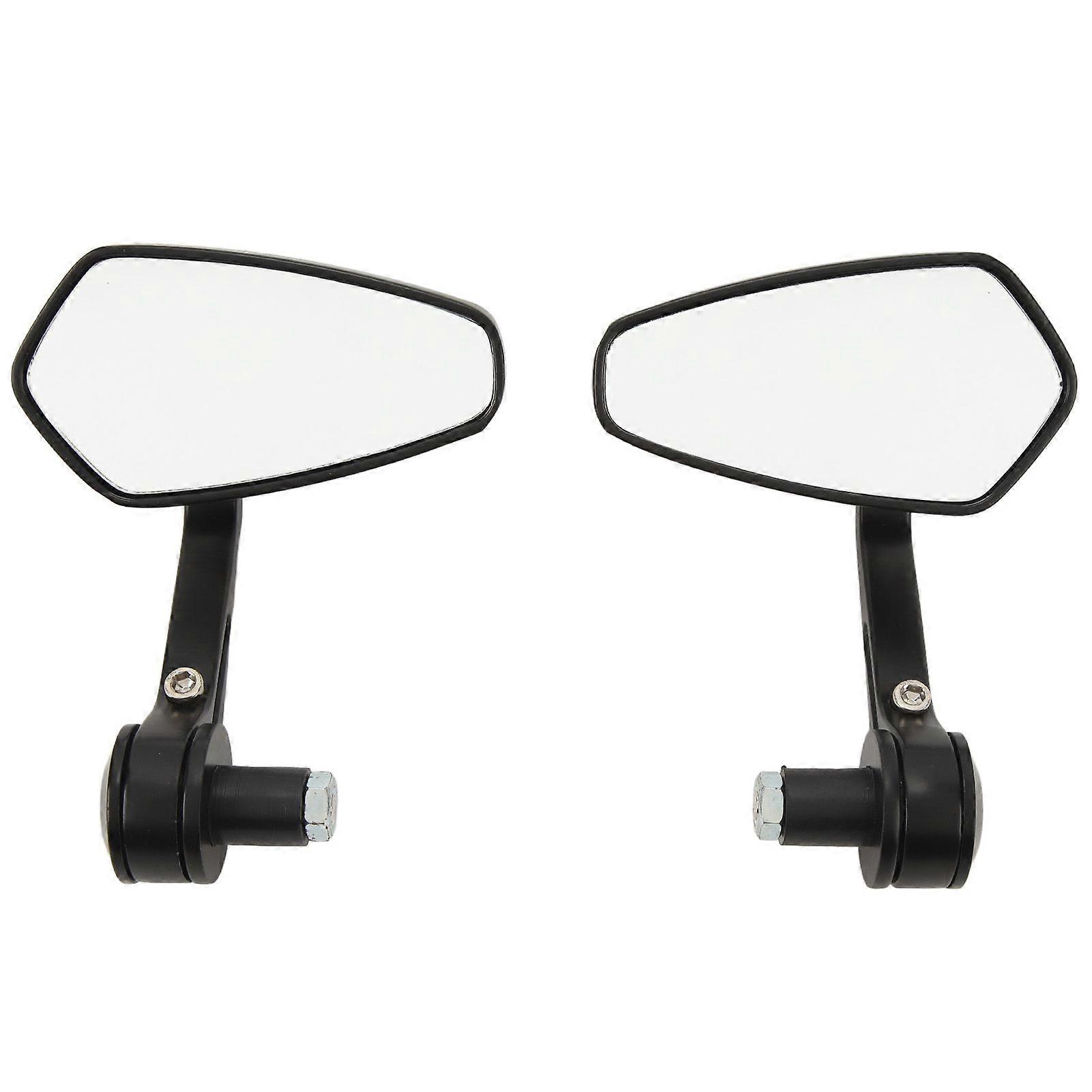motorcycle handlebar side mirror left right pentagon shaped 2pcs