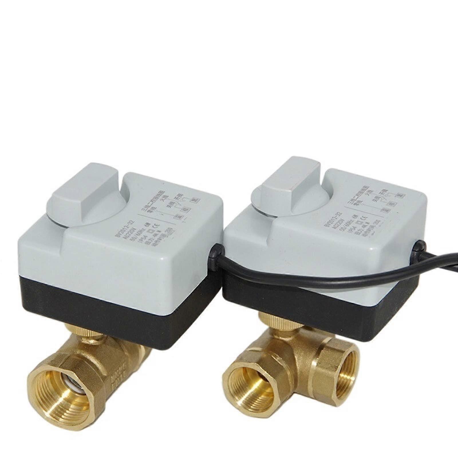 Electric Water Flow Switch Ball Valve 3-Way DN32 AC220V Three-Wire Control Internal Thread HVAC Tool