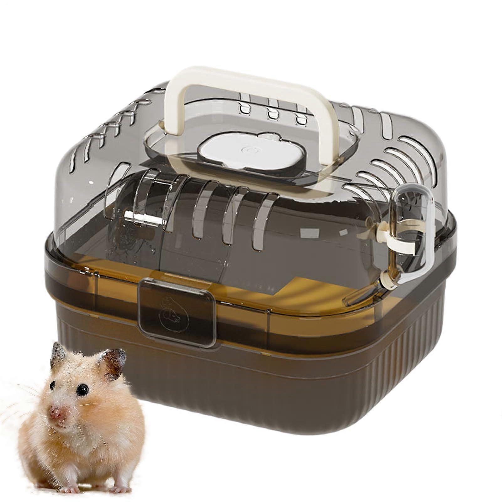 Hamster Travel Carrier Portable Lightweight Ventilation with Exercise Wheel
