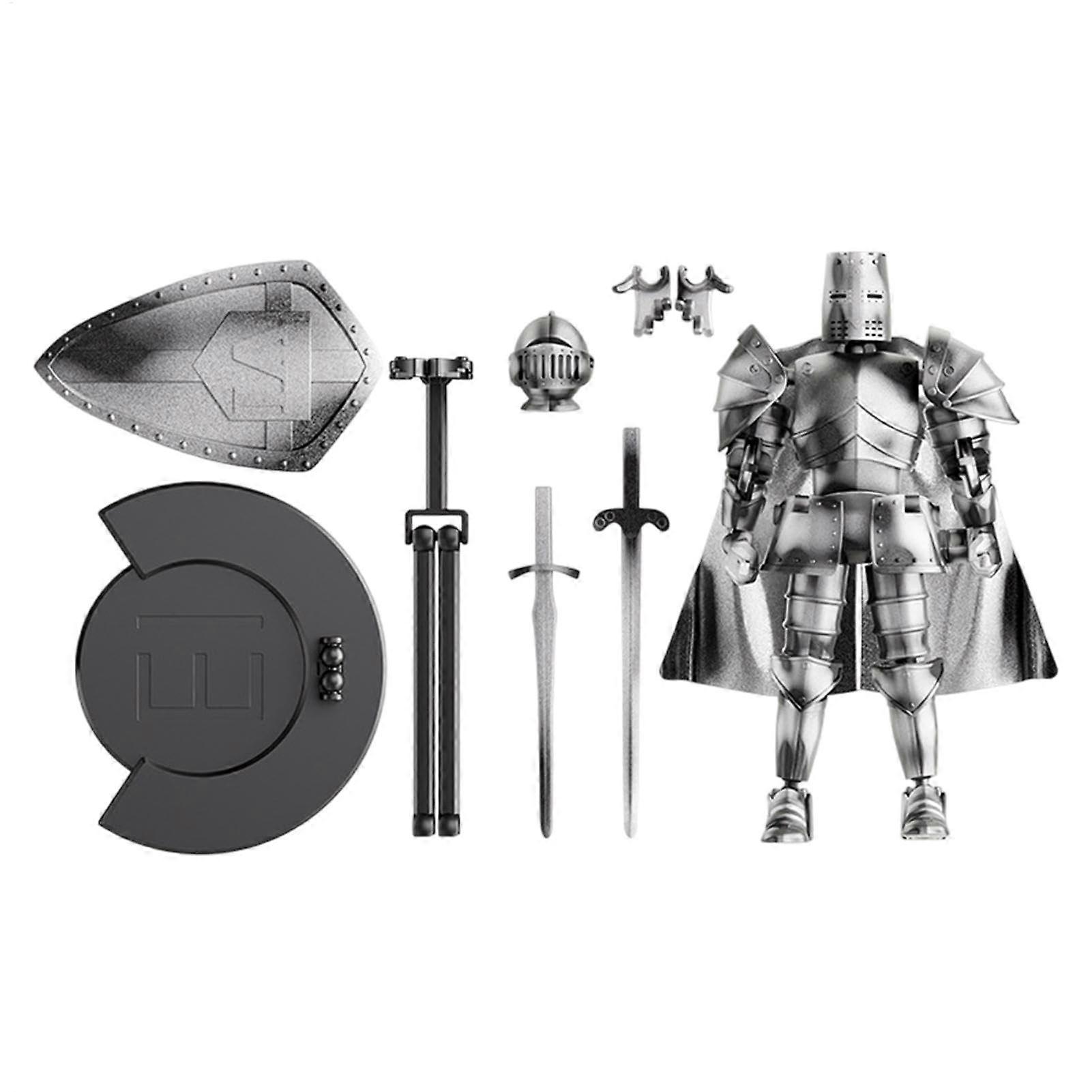Action Figure Model, Medieval Robot Model, Action Robot Figure, Flexible Movable Figure With 360-Degree Head, Silver