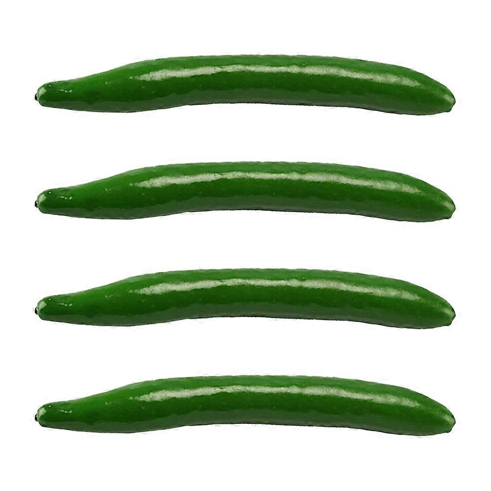 Lifelike Cucumber Vegetable Model for Displaying Homeowners Green Foam 4Pcs