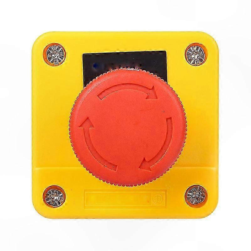 Red Mushroom Emergency Stop Button with Plastic Metal Case and Control Box Latch for Safety Switch Applications