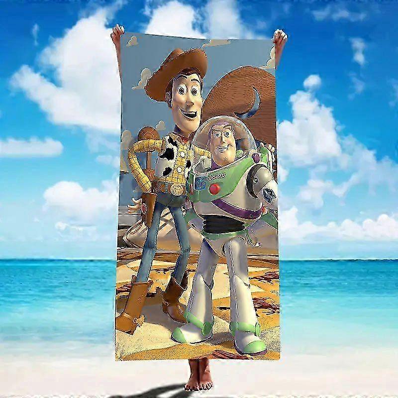 2025 1pc Beach Towel, Buzz Lightyear Printing, Microfiber Soft Absorbent and Quick Dry, Contemporary Style, Oblong Shape, Super Soft, Hand or Machine