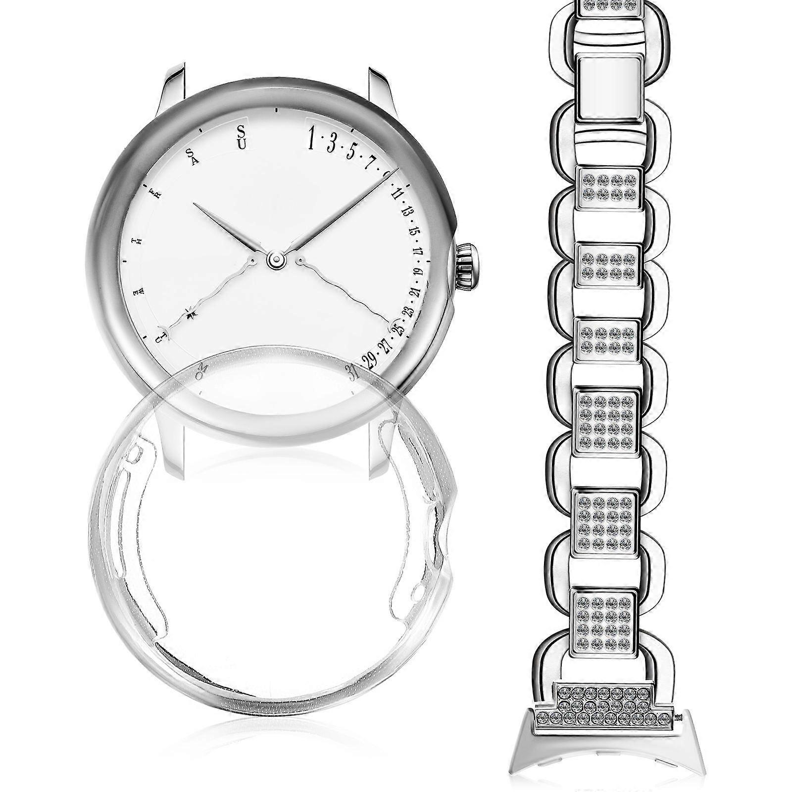 Watch Strap Metal Holder With Protector Case For Pixel Watch 2022 Collision Protection 1 Set