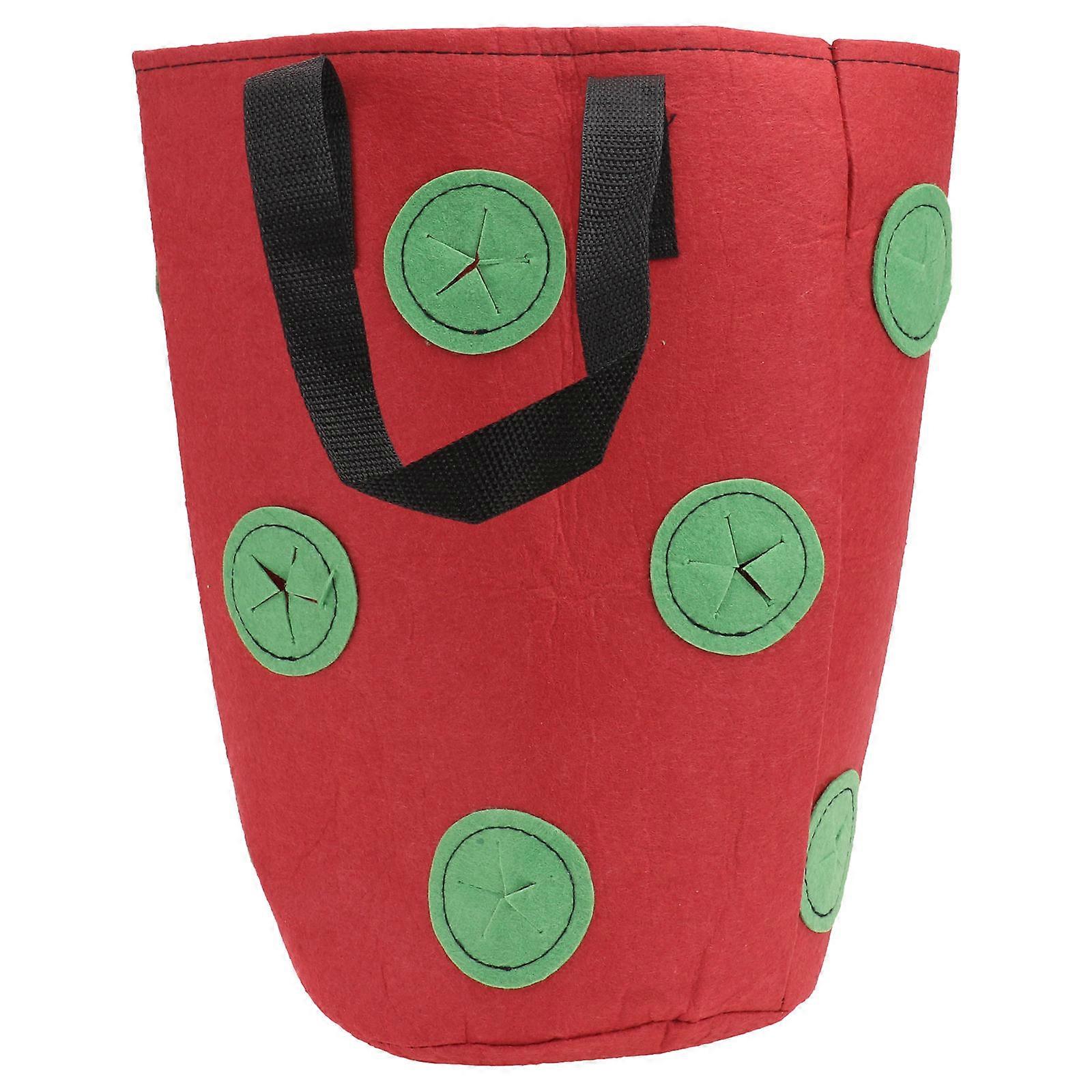 Red Hanging Strawberry Bag With Multi-Hole Design For Balcony And Garden Planting 35X20CM 1Pc