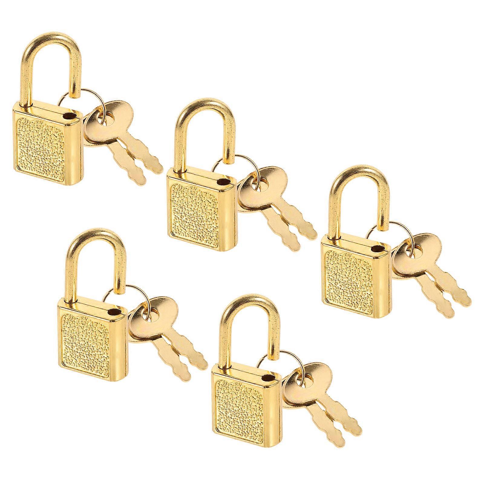 Vintage Buckle Latch Padlock Set with Keys – Decorative Metal Locks for Chests, Jewelry Boxes, Dollhouses, and Storage Cabinets – Gold Plated Design