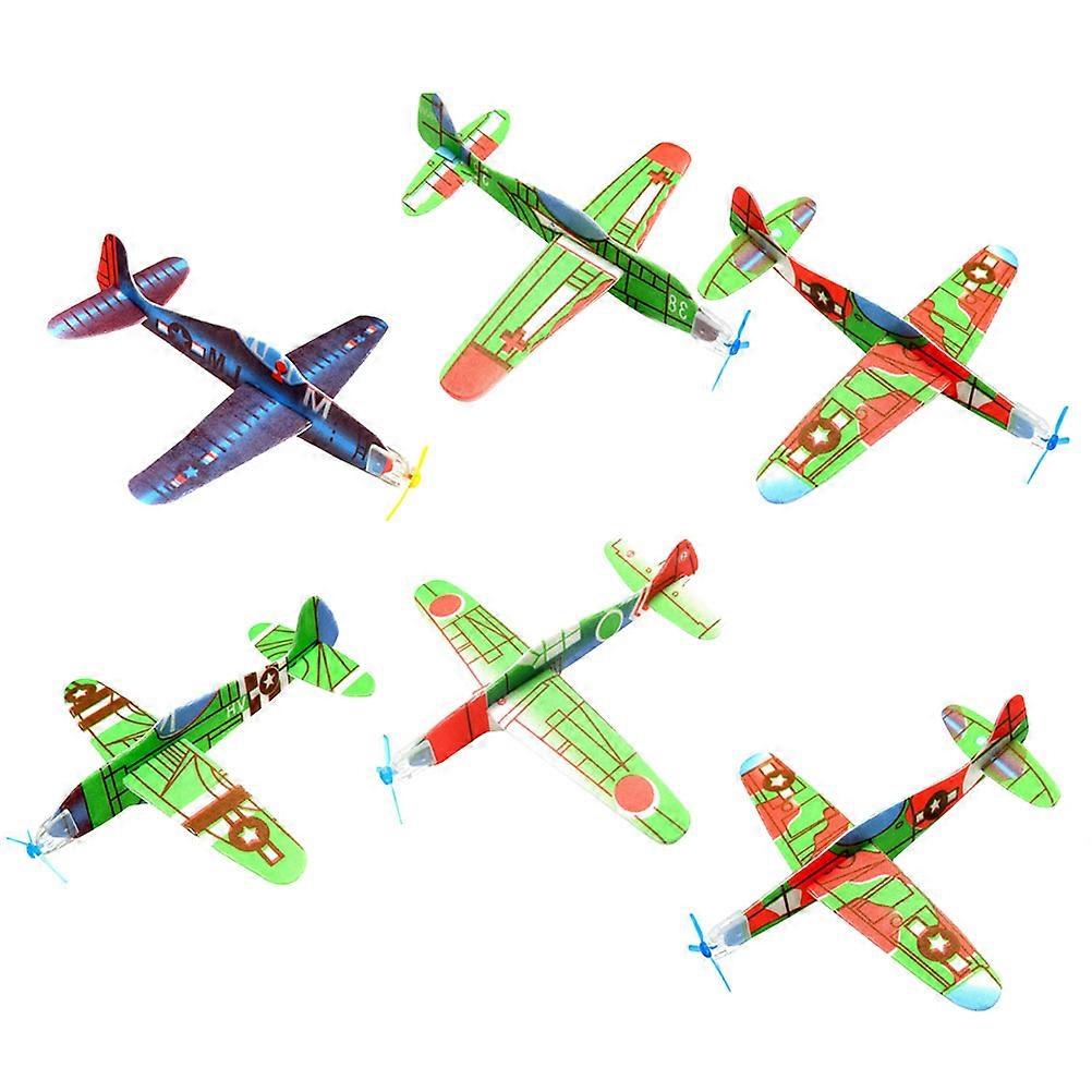 DIY Handmade Technology 24Pcs Children Airplane Toys For Outdoor Play Assorted Color Flying Experience Improvement