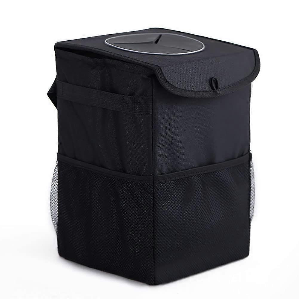 Car Hanging Trash Can with Lid, Waterproof and Leakproof Portable Car Trash Can, Large Capacity with Storage Bags, Foldable Design