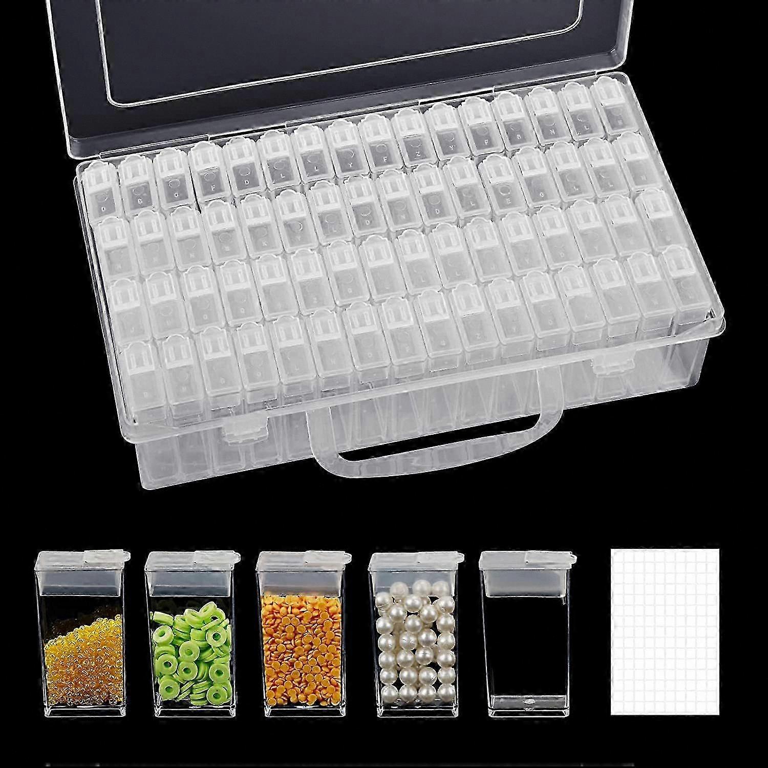 64-Compartment Organizer Box for Craft Supplies, Ideal for Storing Beads and Rhinestones, Perfect for DIY Projects