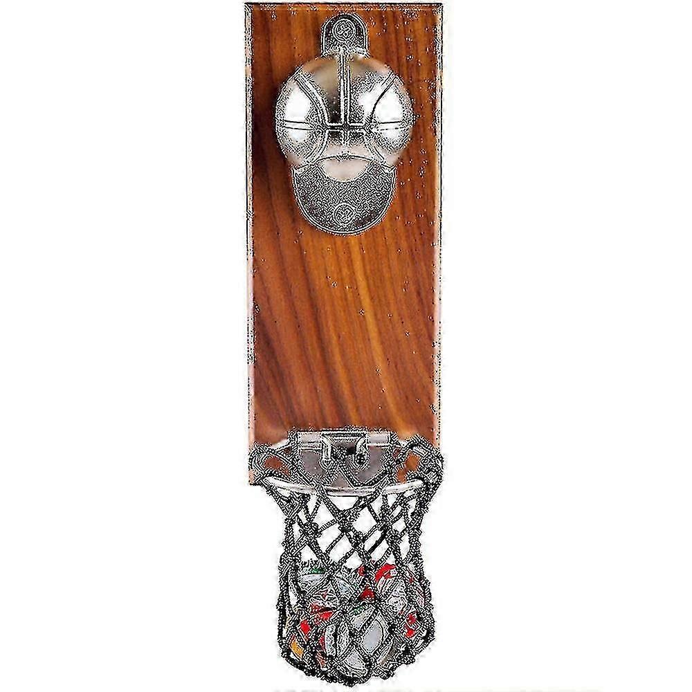 كرة السلة خمر خشبية الحائط زجاجة فتاحة مع كاب الماسك لمحبي البيرة