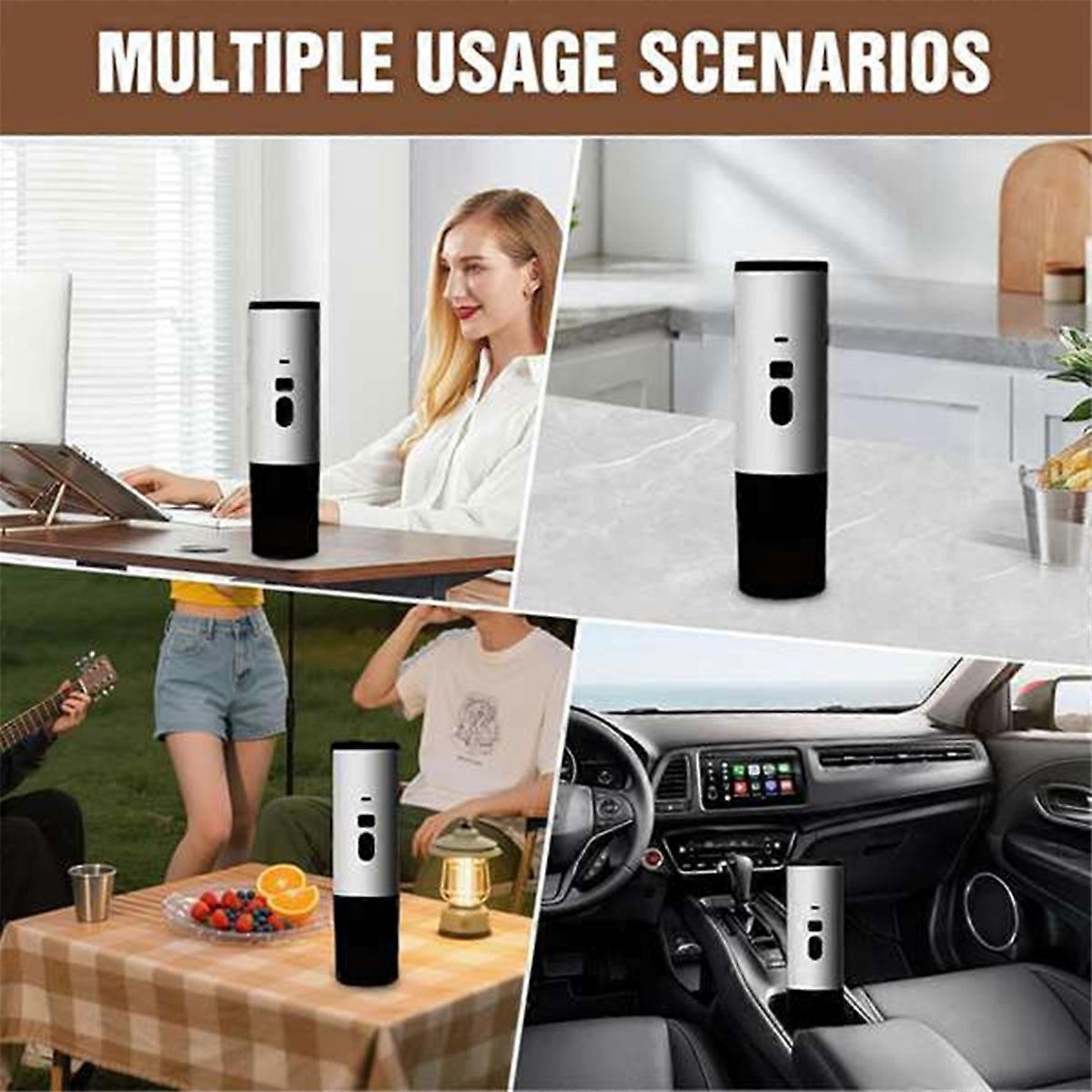 3 In1 Portable Coffee Maker for Travel,Mini Espresso Machine ,Self-Heating for Car,Hiking,Camping,O