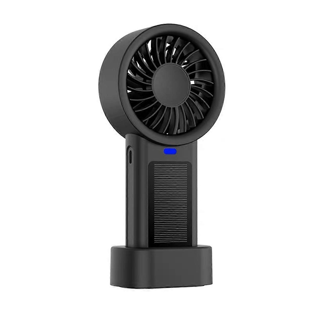 Portable Mini Fan with Solar & USB Charging, 5-Speed Handheld Pocket Fan for Outdoor Use, Eco-Frien