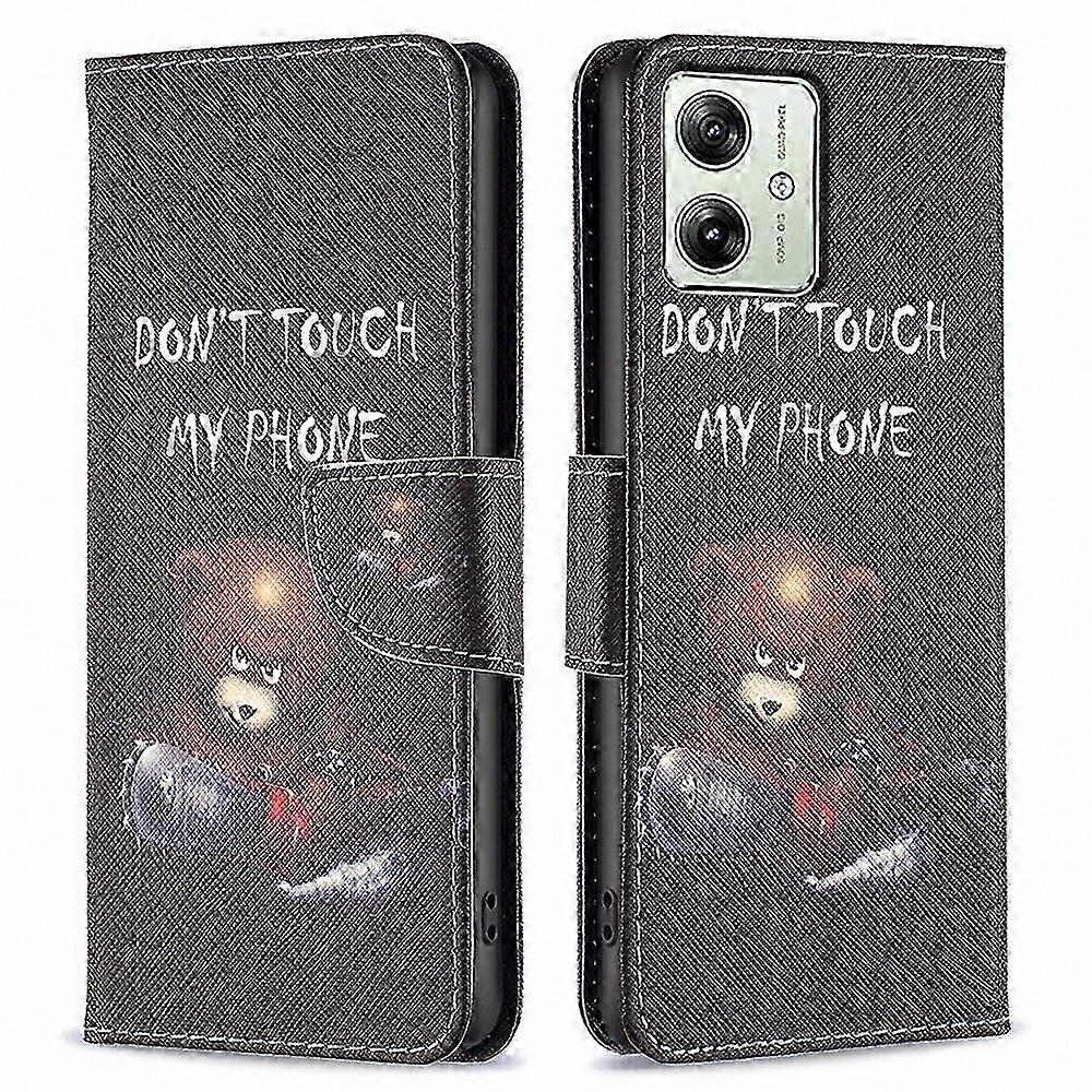 Leather Wallet Case with Stand Function for Moto G54 5G Phone Cover Pattern Design