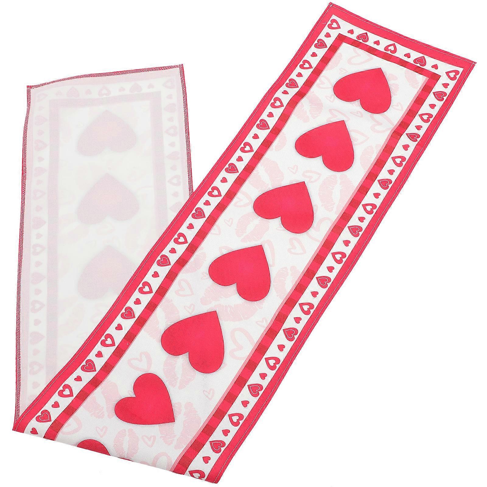 Red Table Runner Romantic Table Runner Dinner Party Cotton Linen Decorative 1Set