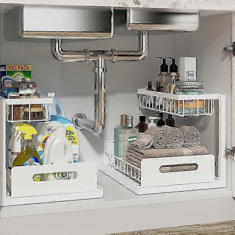 Under Kitchen Sink Organizers and Storage, 2 Tier Pull Out Cabinet ...