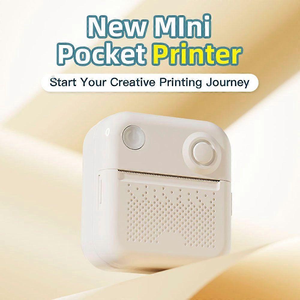 Mini Pocket Printer Portable Thermal Instant Photo Printing Label Maker Machine BT Wireless Connect Compatible with Android or iOS APP Support Receipt