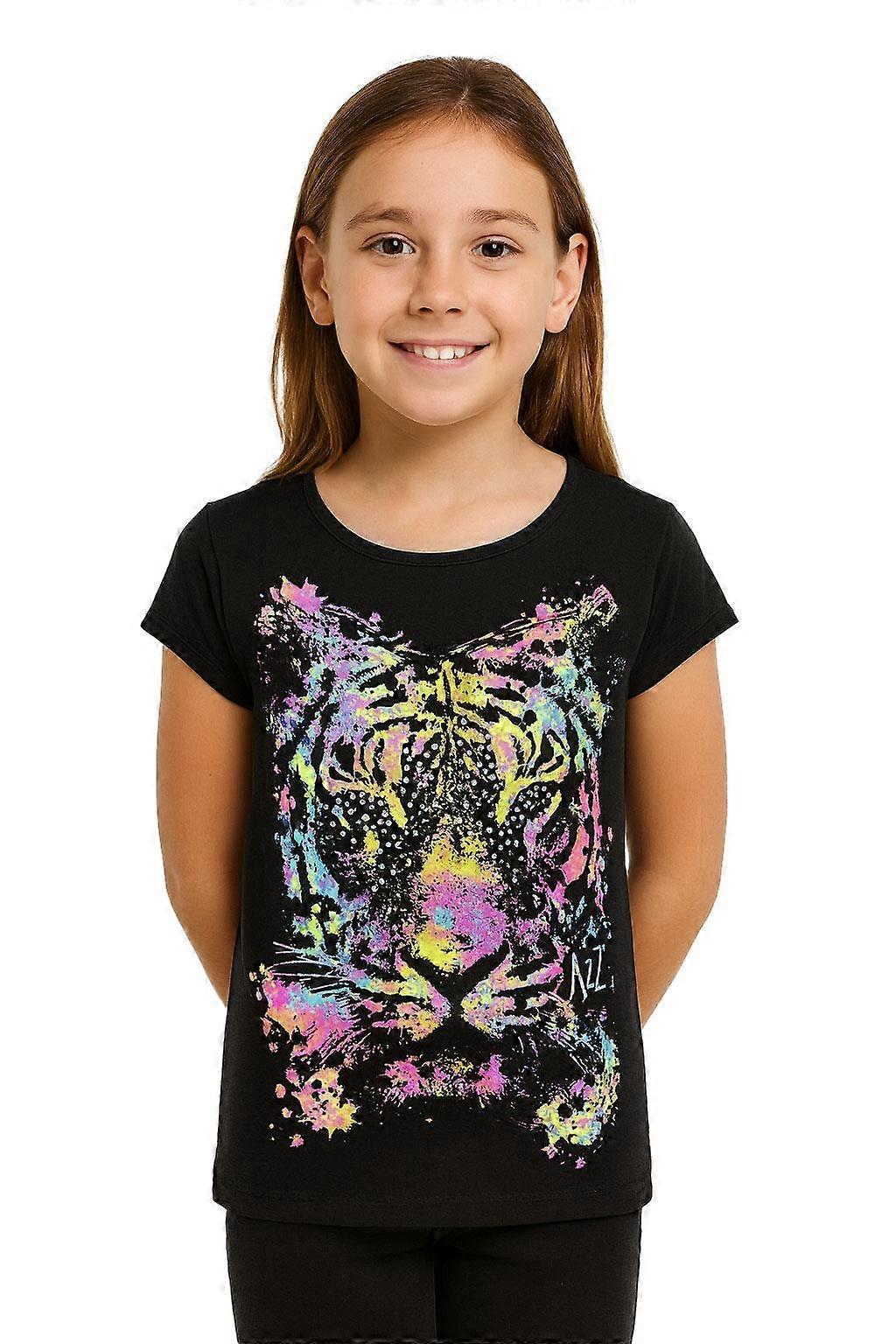 Kids Girls T-Shirt Short Sleeves Tiger Face Stylish Soft Feel Summer Tank Tops