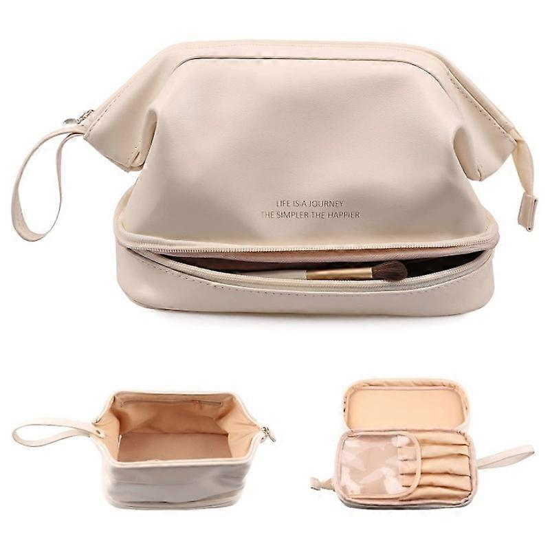 Cloud double-layer cosmetic bag, large capacity ins sense toiletry bag, multi-functional waterproof storage