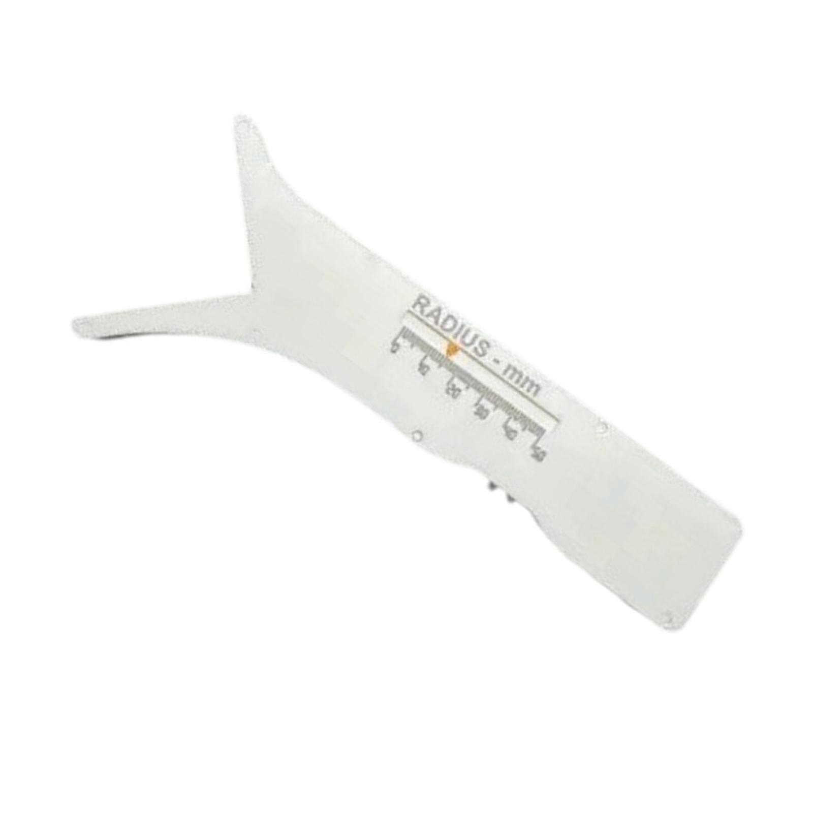Ergonomic Sliding Radius Gauge Multipurpose Radius Measuring Ruler Measurement from 0-50mm for Architects Technicians White