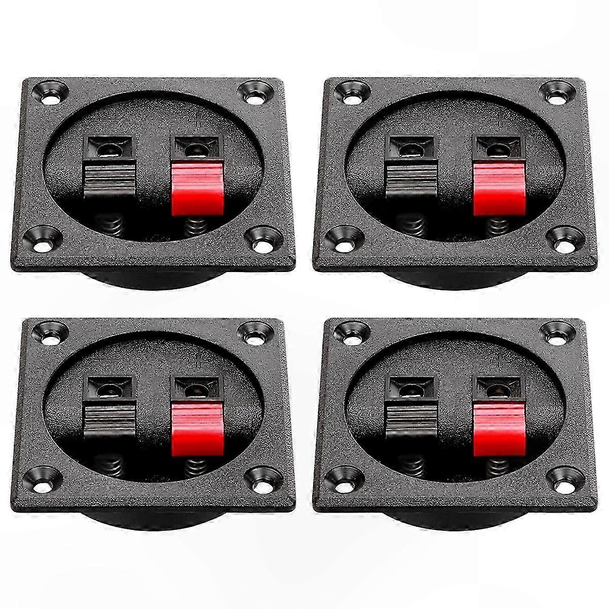 4-Pack Square Subwoofer Terminal Connectors for DIY Speaker Projects