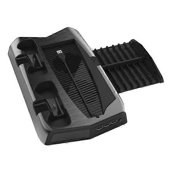 PS5用充電スタンド、ファン付きコントローラー2個、ブラック、ゲームアクセサリー