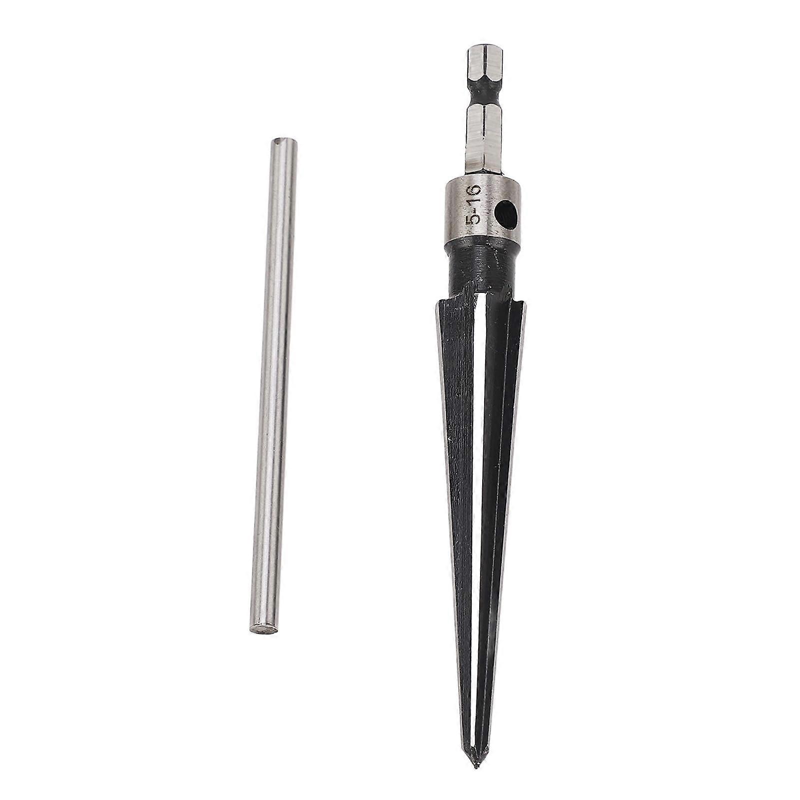 6 Flute Tapered Reamer with Hex Shank T Handle for Woodworking, 5/16mm Size, 45° Steel Chamfering Tool for Hole Repair