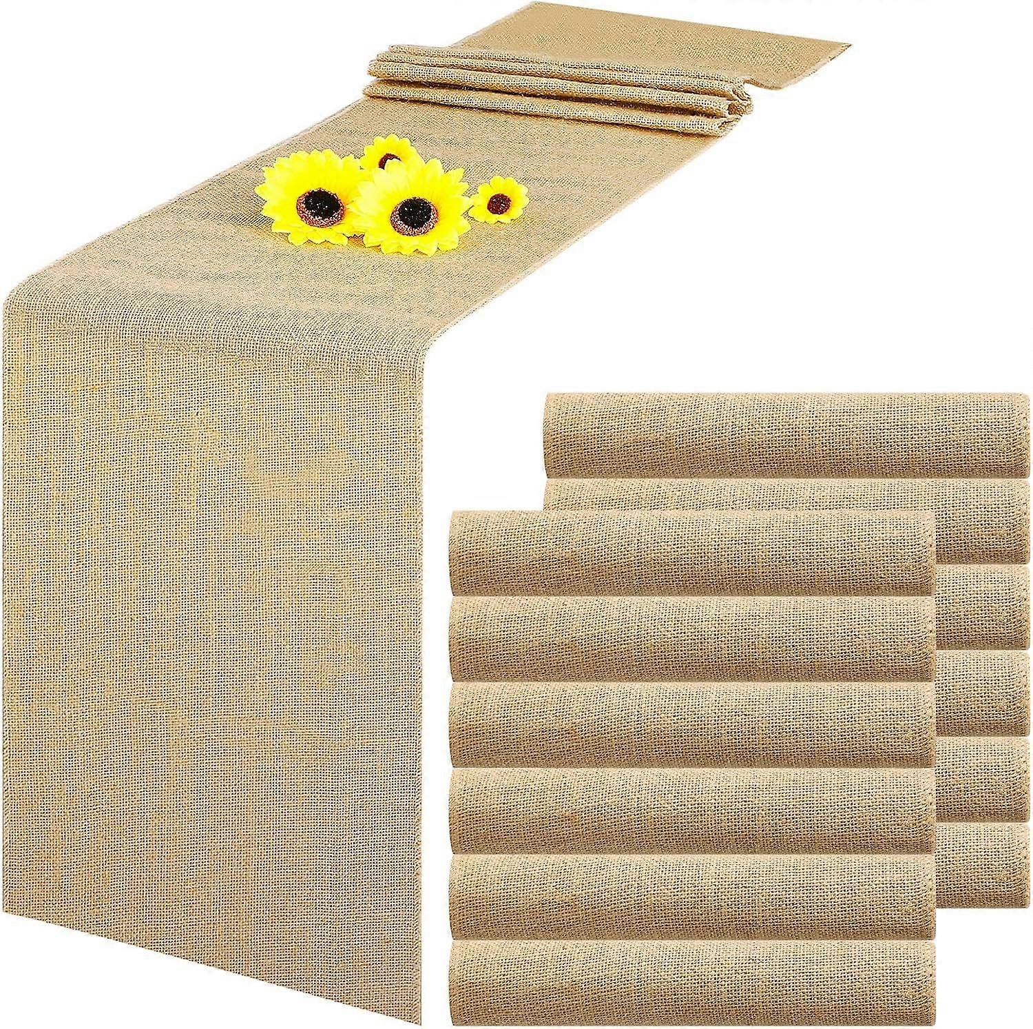 12 Pack Burlap Table Runners Rustic Style Table Runners Jute Farmhouse Fabric