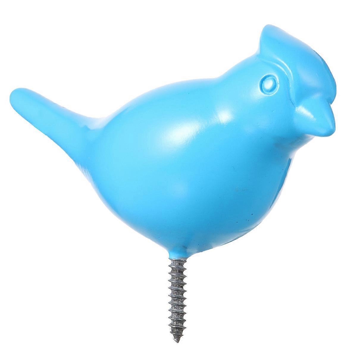 Blue Resin Bird Shaped Coat Hook for Wall Decoration Sturdy Key and Clothes Holder 6 x 4.5 Inches